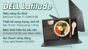 Thiết kế tinh xảo Laptop Dell Latitude 3520