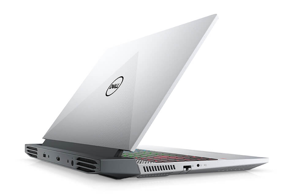 laptop dell màu trắng