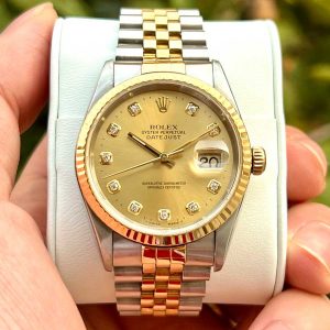 Rolex Datejust 16233 Đồng Hồ Nam Cực Đẹp Với Kim Cương Vàng 18K